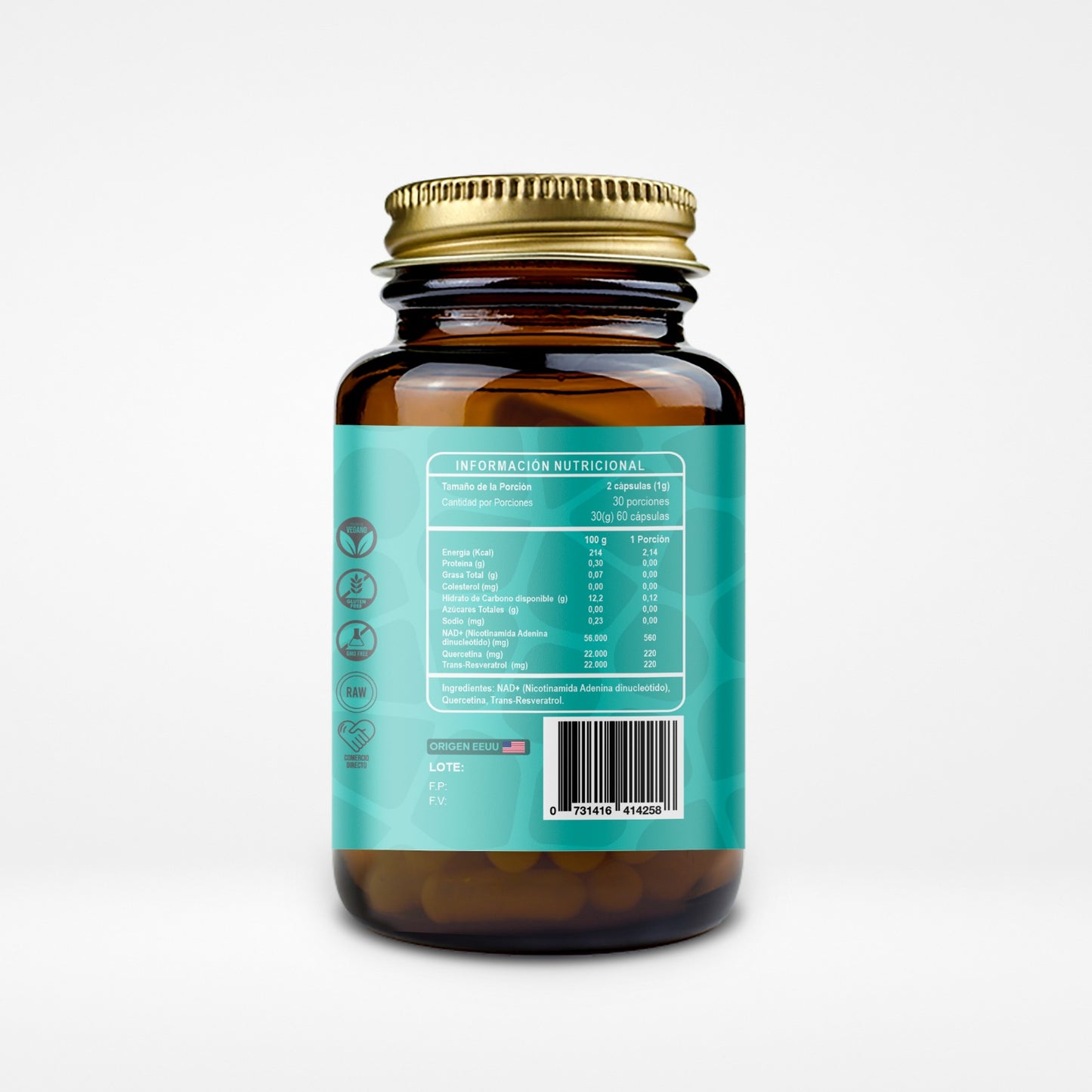 NAD+ Quercetina y Trans-Resveratrol