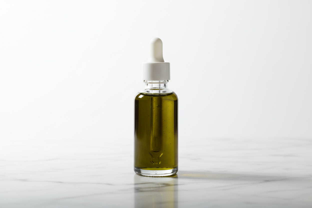 Aceite de Cáñamo Verde Oscuro con Café