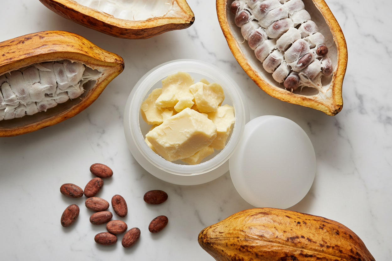 Manteca de Cacao Sólida en Tiesto Abierto