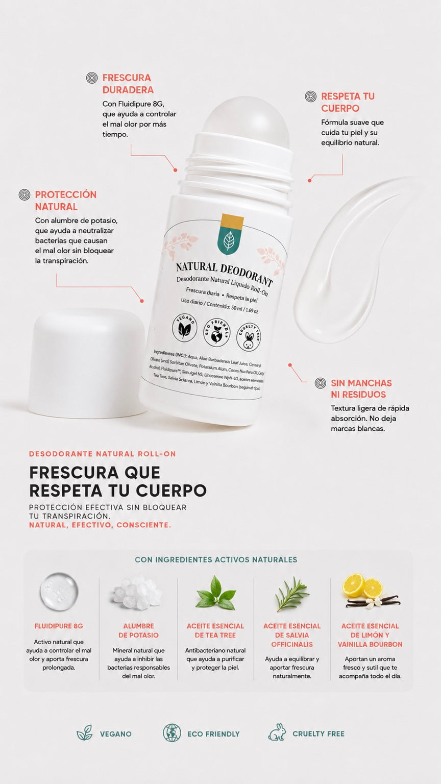 DESODORANTE ANTIBACTERIANO NATURAL LÍQUIDO ROLL-ON illita