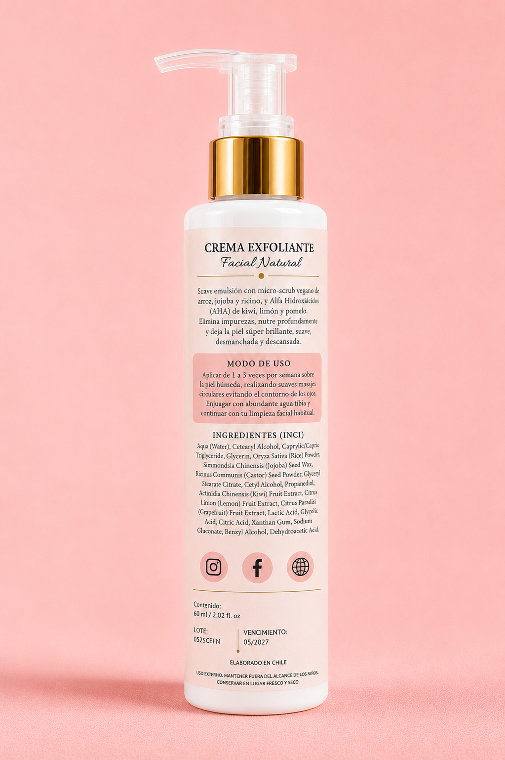 Exfoliante en Crema Micro Scrub Illita | Arroz · Jojoba · Ricino · AHA Frutas