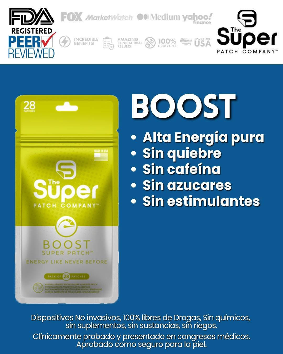 Super Patch BOOST - Energía Pura Sin Cafeína Ni Estimulantes
