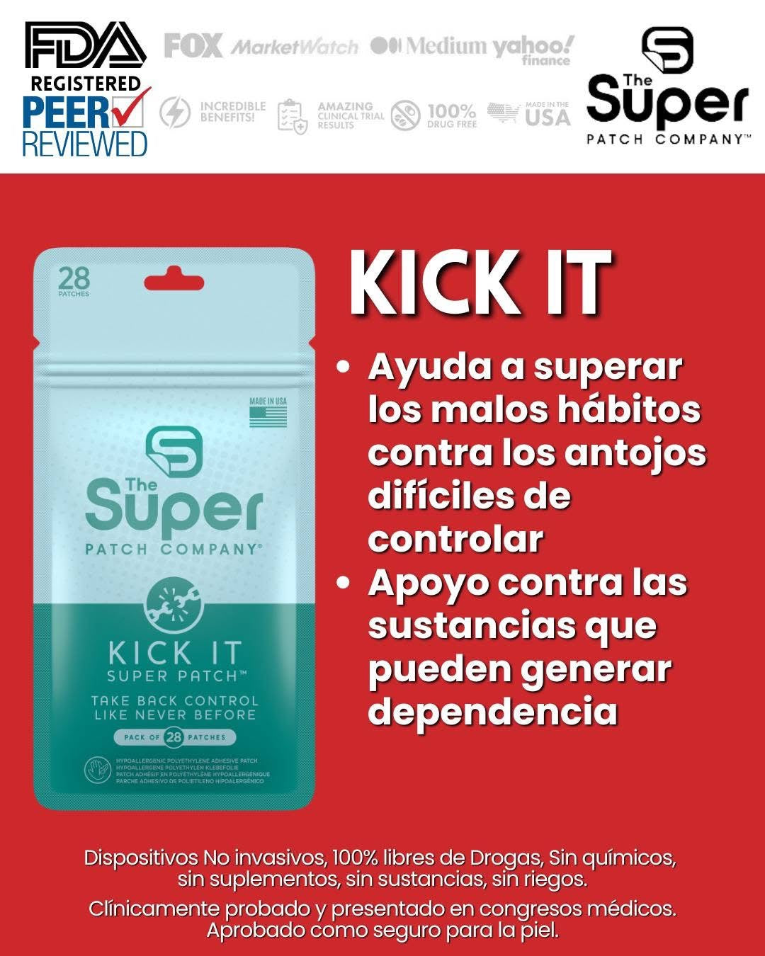 Super Patch KICK IT - Supera Adicciones y Malos Hábitos
