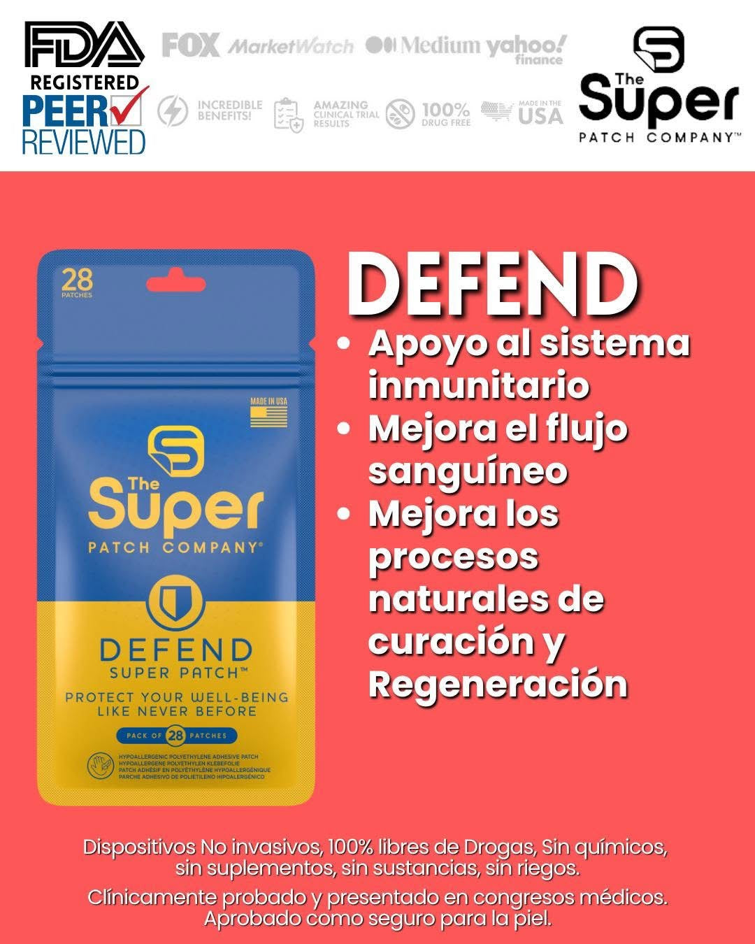 Super Patch DEFEND - Sistema Inmune Fuerte y Curación