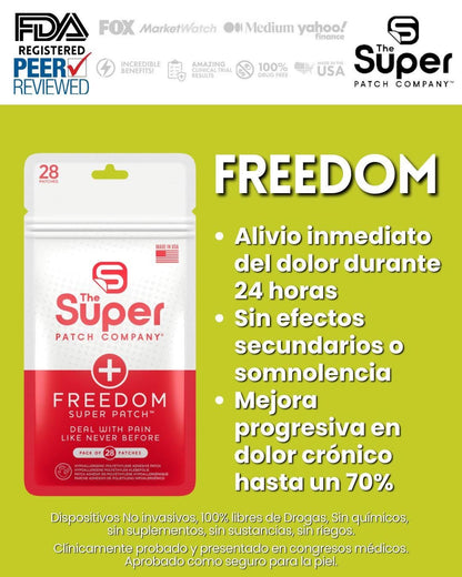 Super Patch FREEDOM - Alivio del Dolor 24h Sin Efectos Secundarios