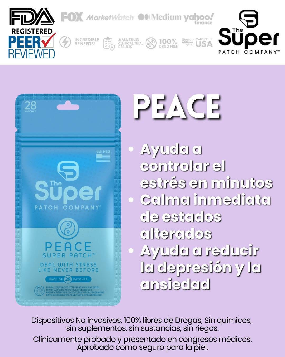 Super Patch PEACE - Controla Estrés, Ansiedad y Depresión