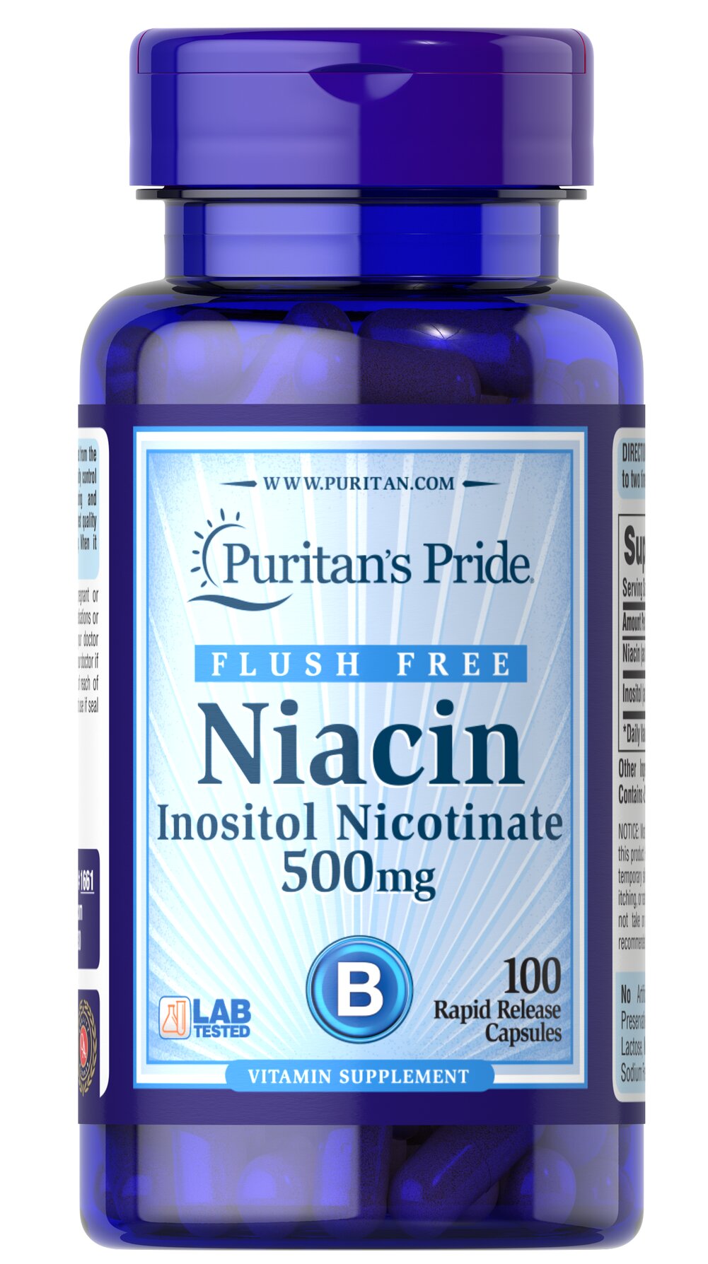 Niacin (Inositol Nicotinato) 500 mg – Puritan's Pride