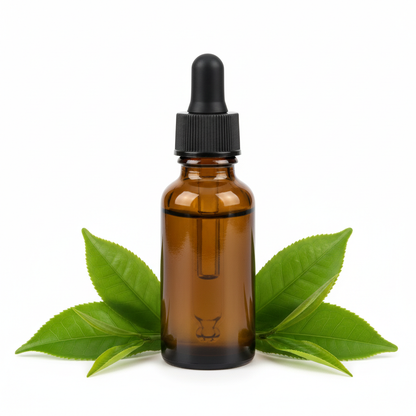 Frasco cerrado con extracto de té verde