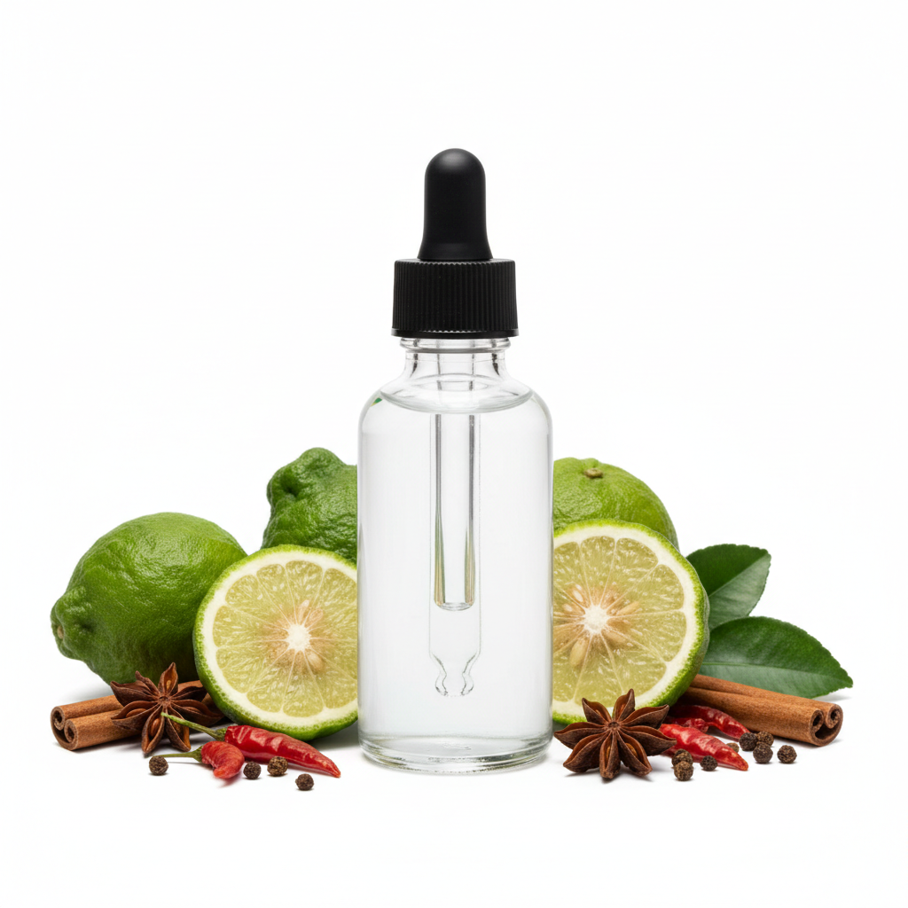 Frasco cerrado con fragancia bergamota spicy