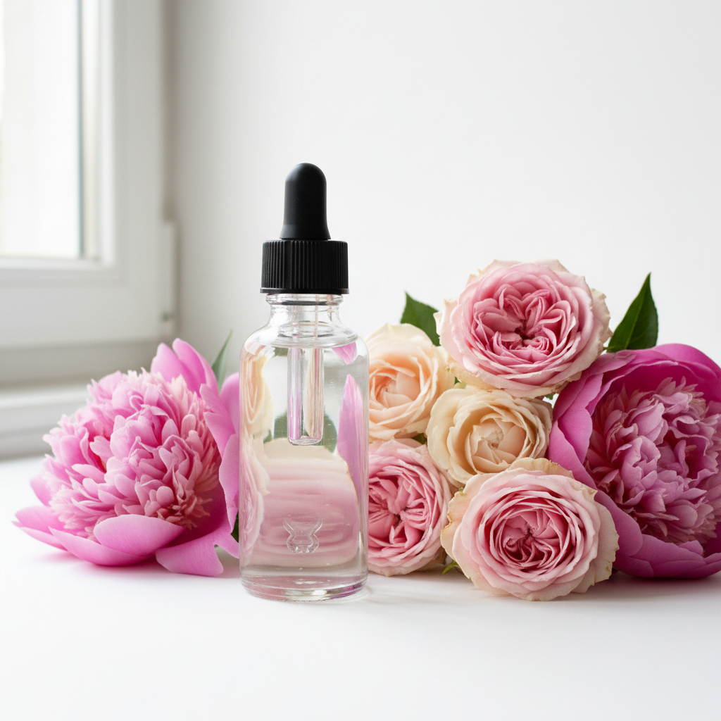 Frasco cerrado con fragancia bouquet de rosas & peonias