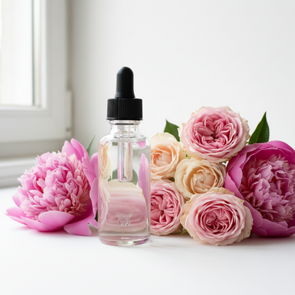 Frasco cerrado con fragancia bouquet de rosas & peonias