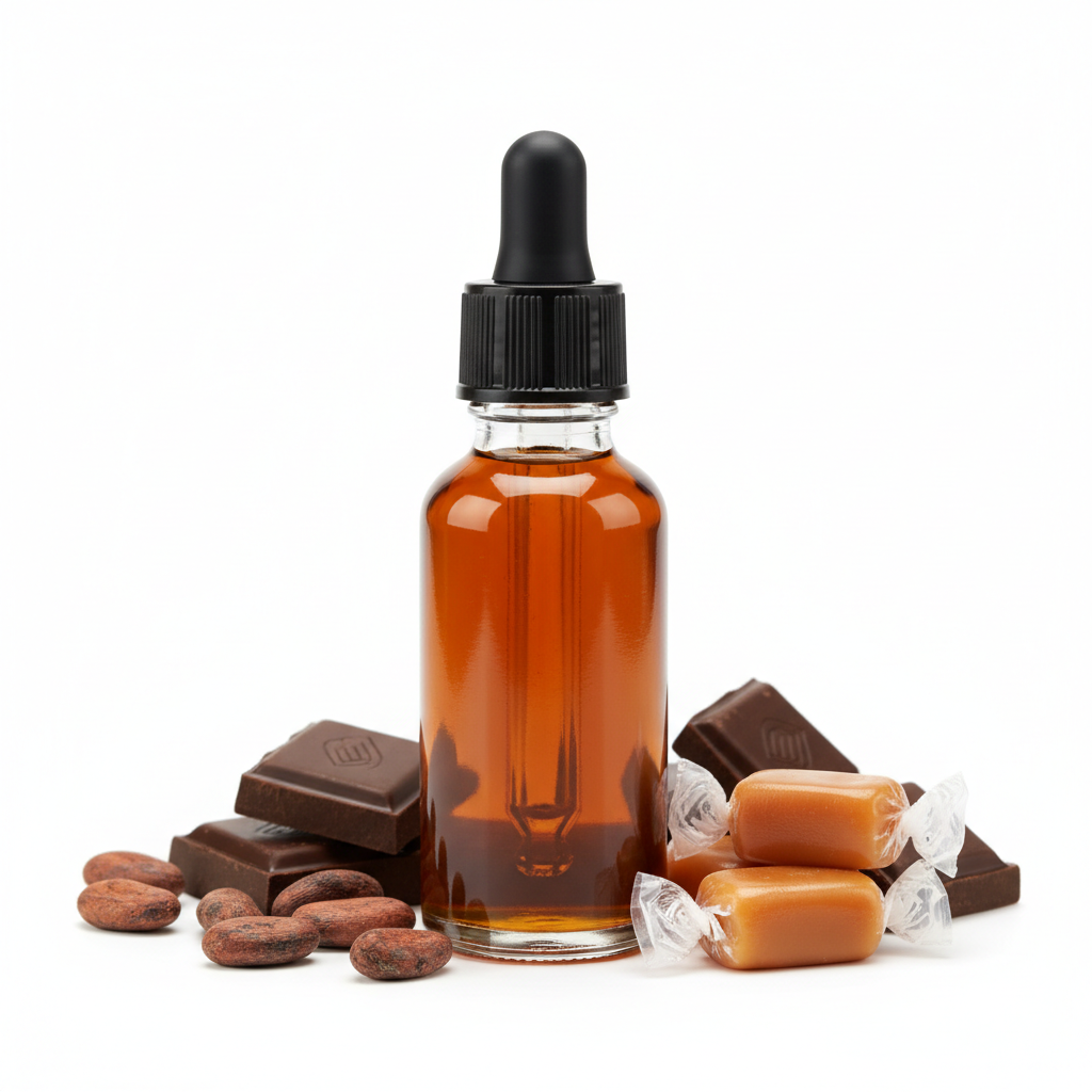 Frasco cerrado con fragancia candy & cocoa ámbar