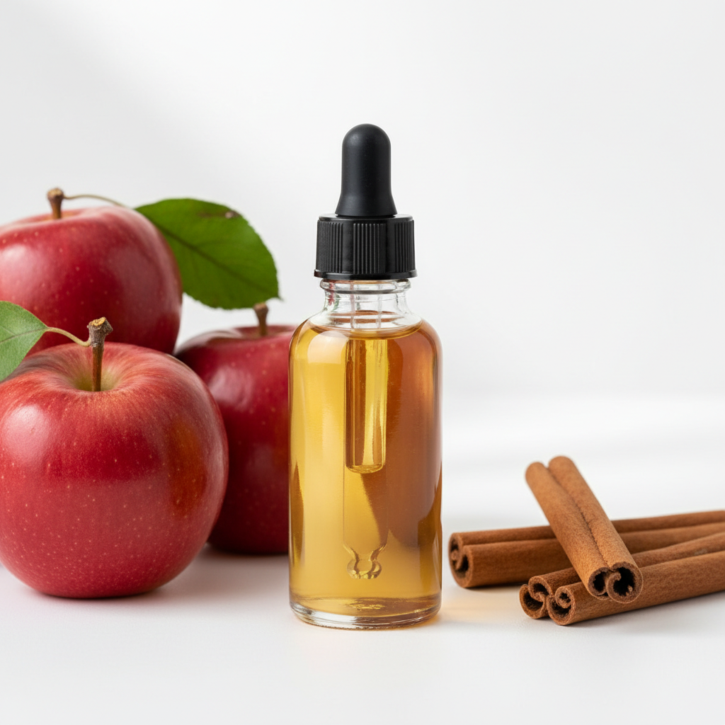 Frasco cerrado con fragancia canela & manzana ámbar claro