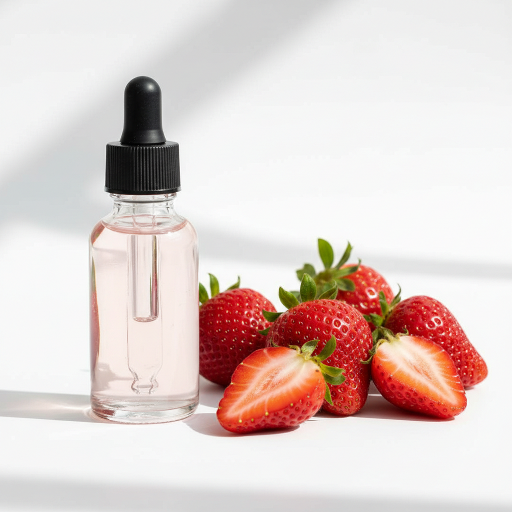 Frasco cerrado con fragancia frutillas dulces