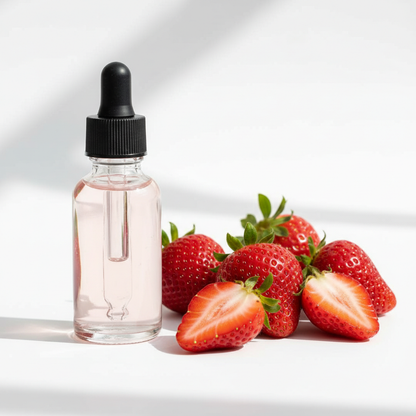 Frasco cerrado con fragancia frutillas dulces