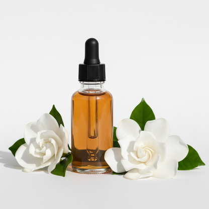 Frasco cerrado con fragancia gardenia ámbar suave