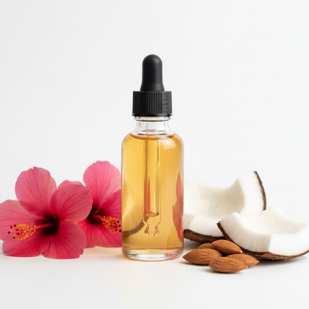 Frasco cerrado con fragancia hibiscus + coco + almendras