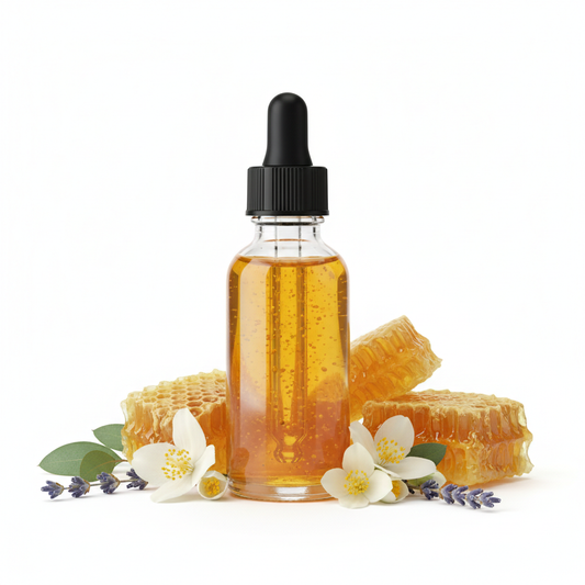 Frasco cerrado con fragancia miel floral