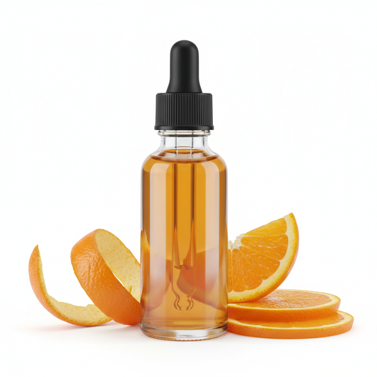 Frasco cerrado con fragancia naranja cáscara