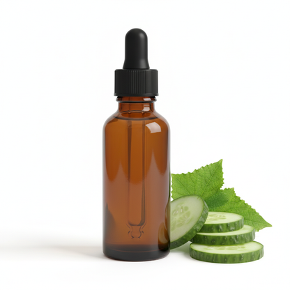 Frasco con extracto de pepino