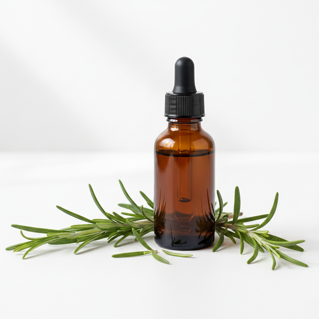 Frasco con extracto de romero