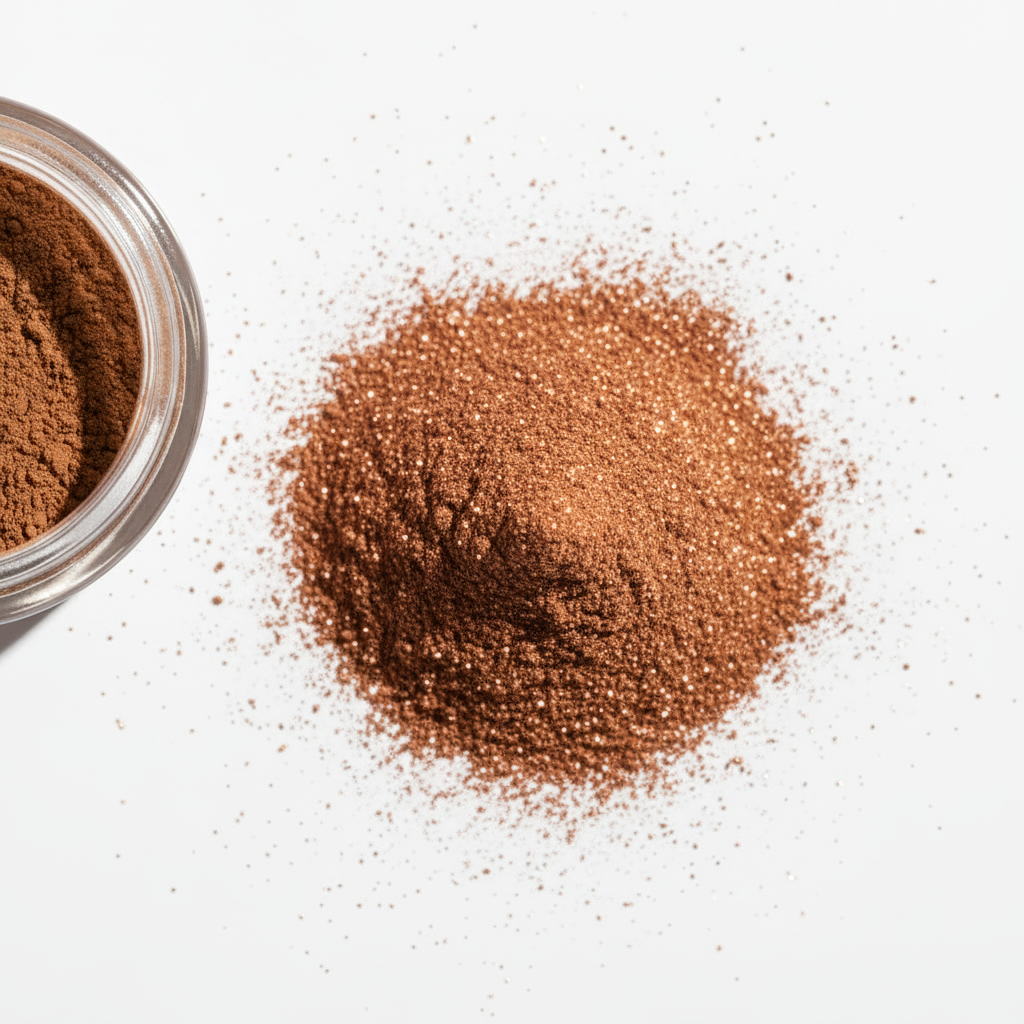 Montoncito de pigmento cobre brillante en polvo ultra fino