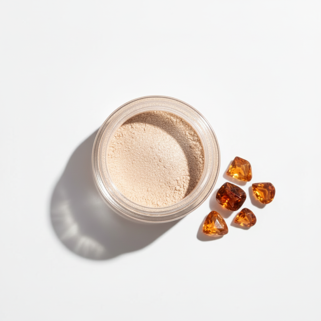 Montoncito de pigmento dorado suave en polvo ultra fino