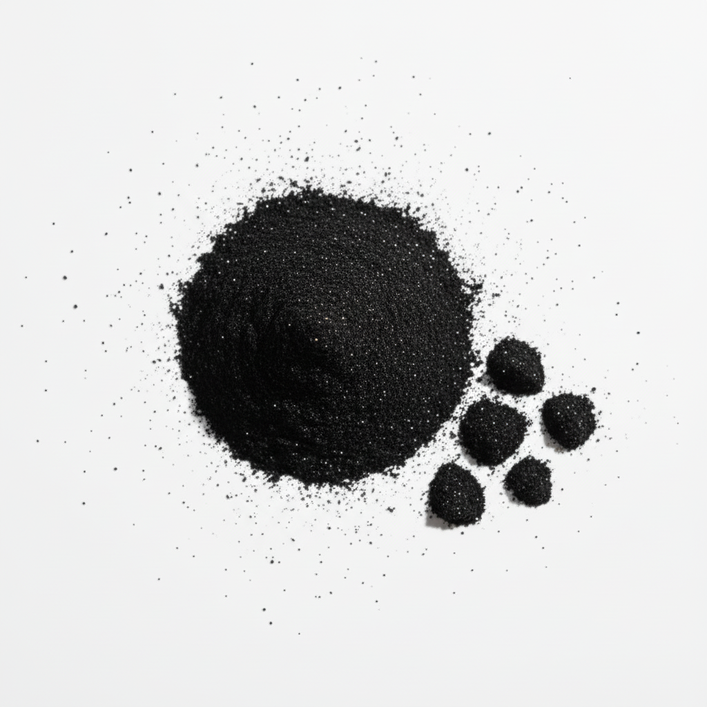 Montoncito de pigmento negro intenso en polvo ultra fino