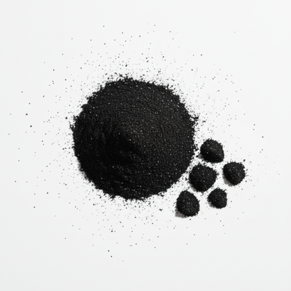 Montoncito de pigmento negro intenso en polvo ultra fino