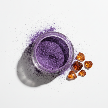 Montoncito de pigmento violeta patagónica en polvo ultra fino