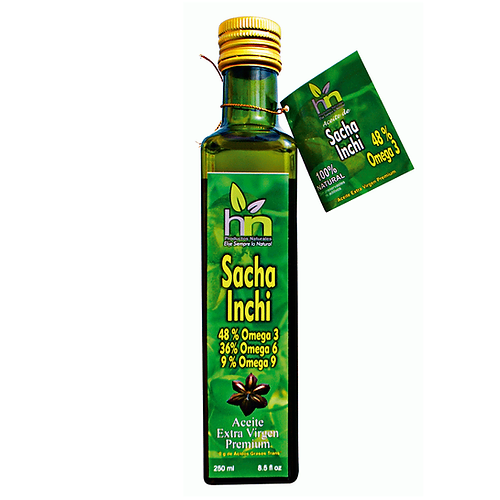 ACEITE EXTRAVIRGEN de SACHA INCHI: Omegas, salud cardiovascular, concentración