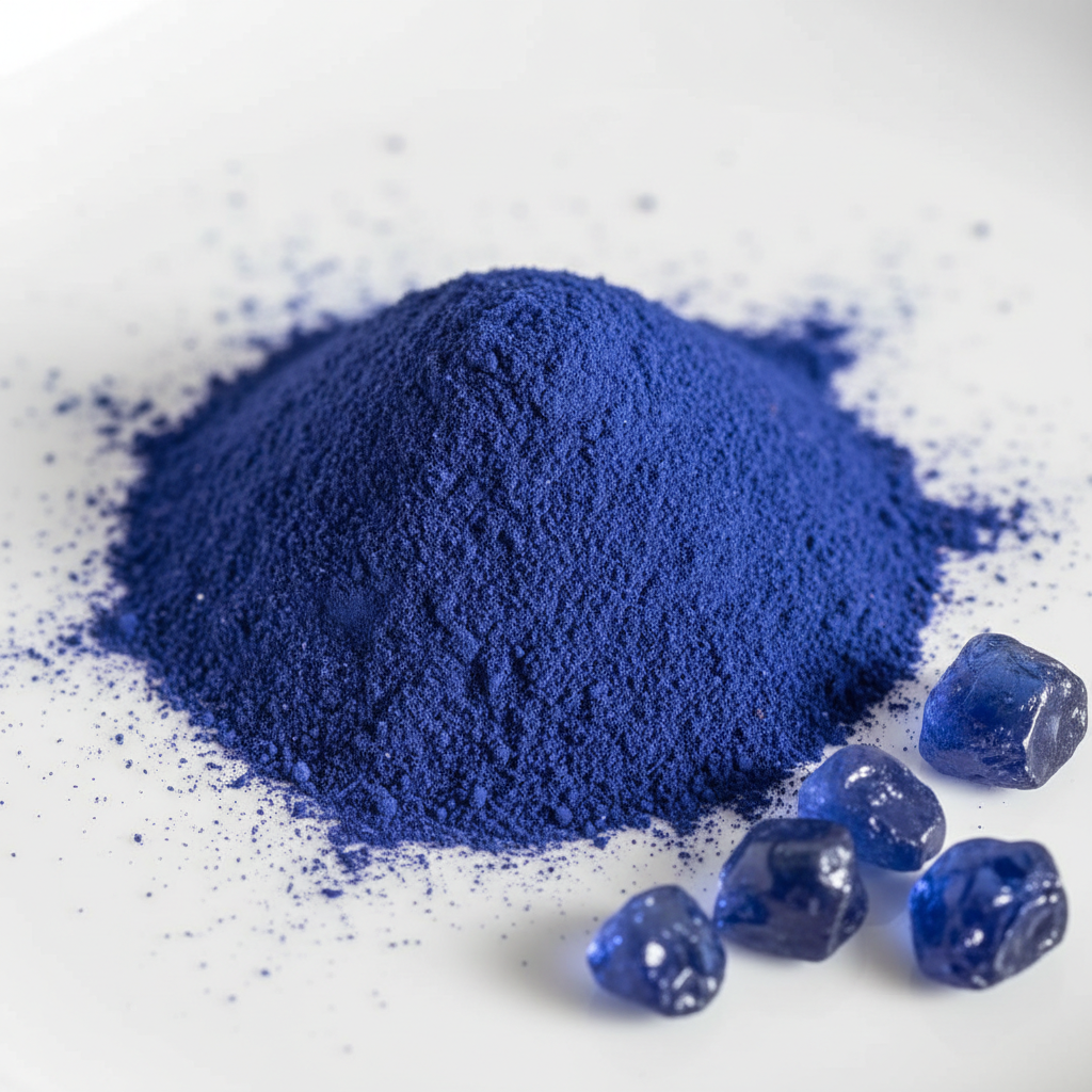 Polvo ultra fino de pigmento azul intenso